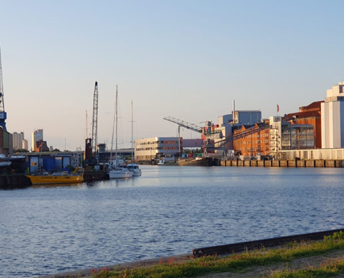 Foto Lübecker Kaianlagen vom Strandsalon